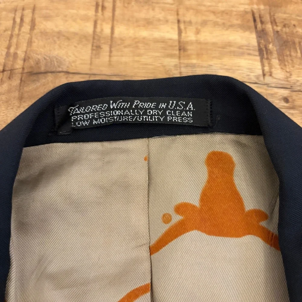 Wallys Austin UT University Texas Longhorns Blazer Limited Edition Mens 43L Navy